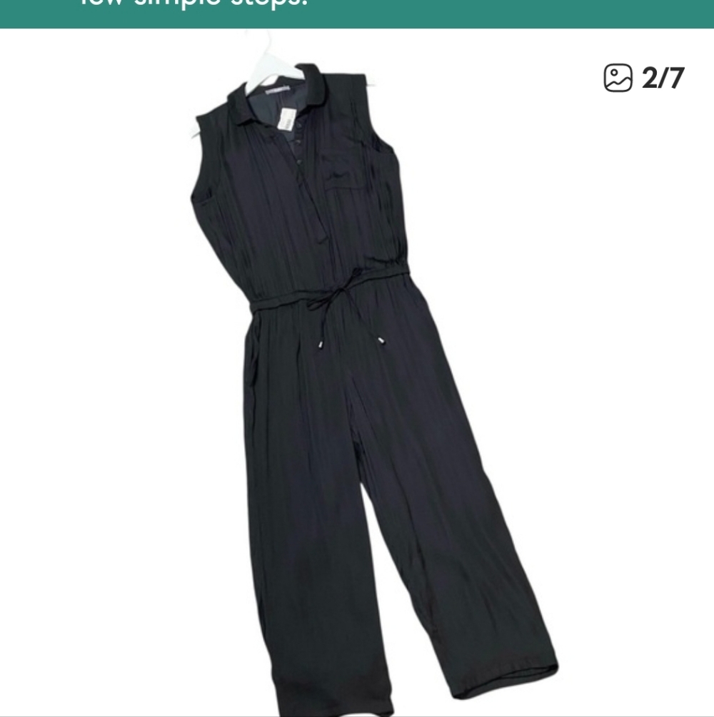 NWT TART Satin Collared Sleeveless Jumpsuit